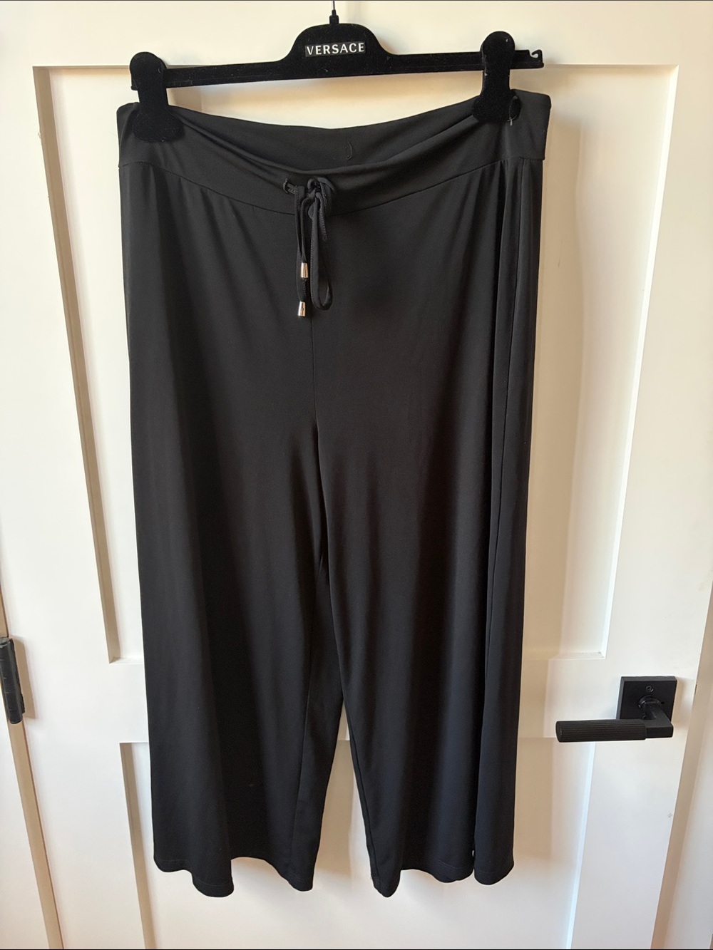 Jones New York Black Wide-Leg Drawstring Palazzo Pants